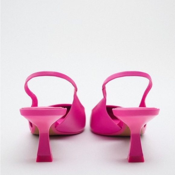Zara Fuchsia Heeled Slingbacks Size 38 (F) - Picture 3 of 4